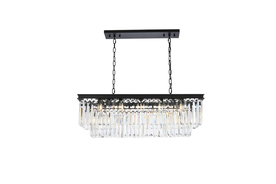 Elegant Lighting 1232D40MB/RC 12 Light Chandelier, Matte Black