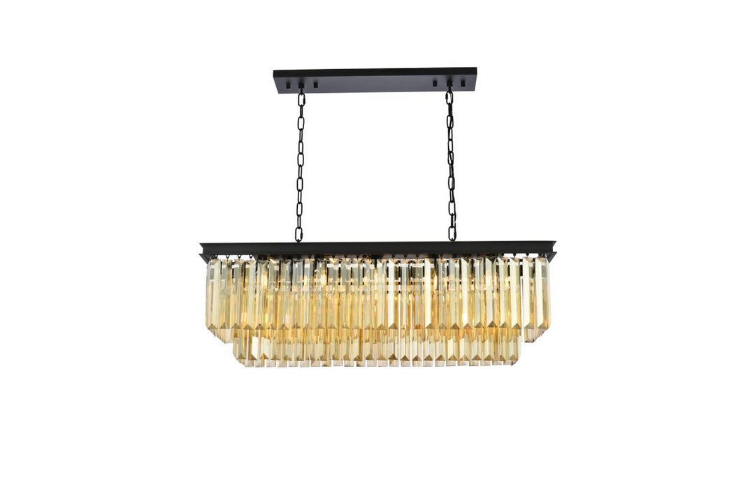 Elegant Lighting 1232D40MB-GT/RC 12 Light Chandelier, Matte Black