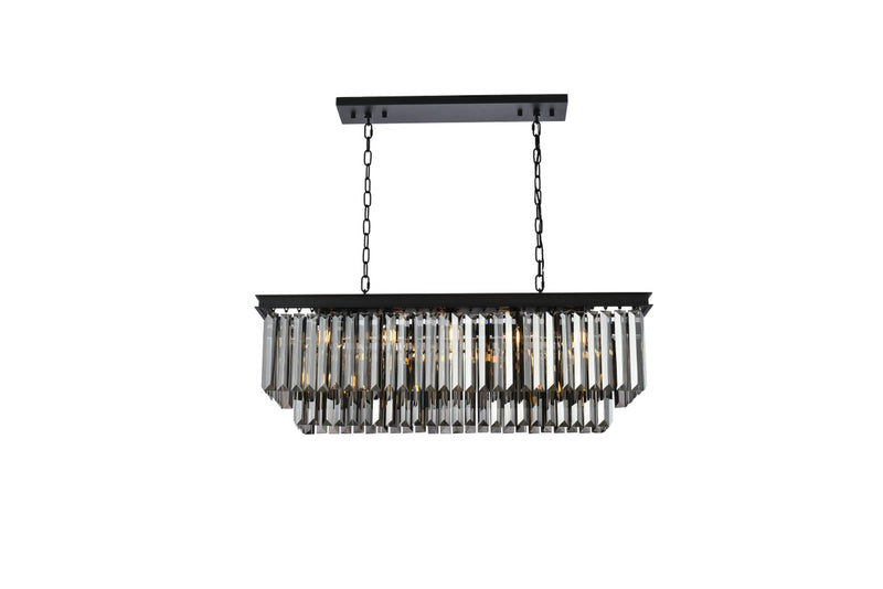 Elegant Lighting 1232D40MB-SS/RC 12 Light Chandelier, Matte Black