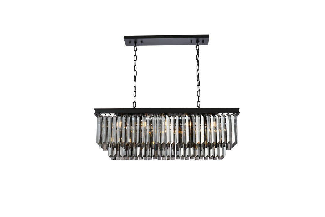 Elegant Lighting 1232D40MB-SS/RC 12 Light Chandelier, Matte Black