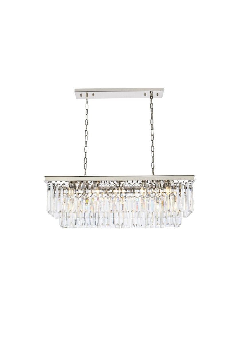 Elegant Lighting 1232D40PN/RC 12 Light Chandelier, Polished Nickel