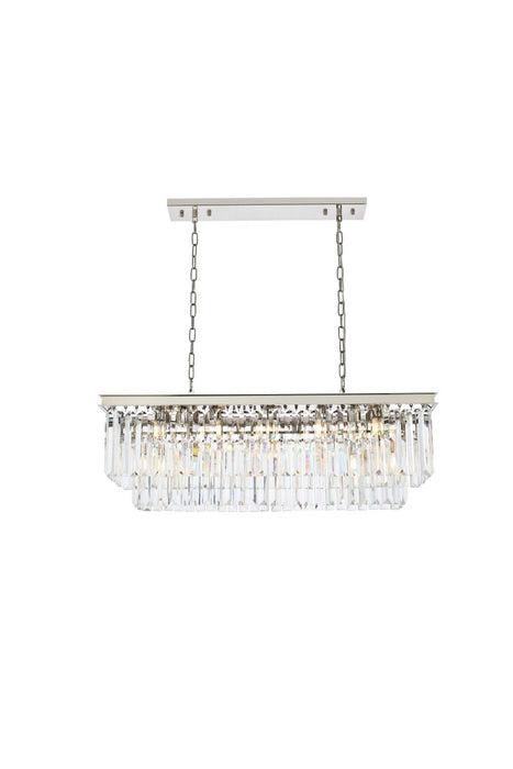 Elegant Lighting 1232D40PN/RC 12 Light Chandelier, Polished Nickel