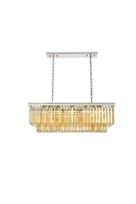 Elegant Lighting 1232D40PN-GT/RC 12 Light Chandelier, Polished Nickel