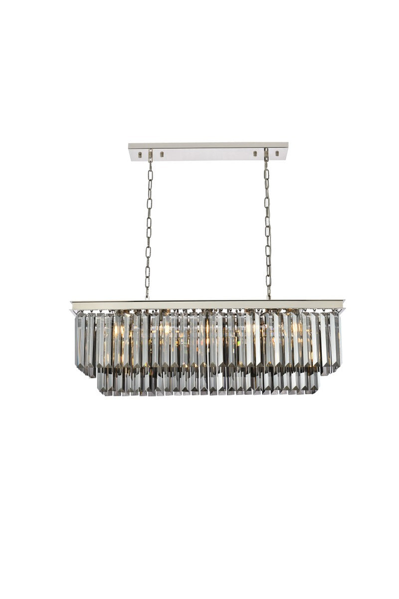 Elegant Lighting 1232D40PN-SS/RC 12 Light Chandelier, Polished Nickel
