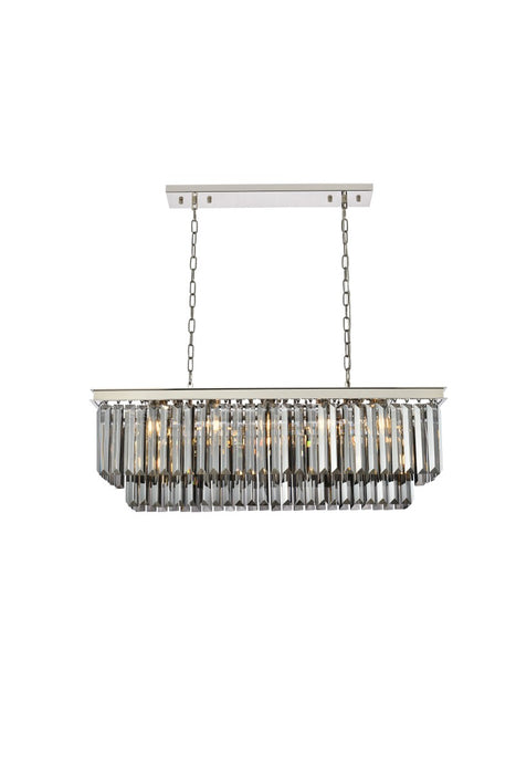 Elegant Lighting 1232D40PN-SS/RC 12 Light Chandelier, Polished Nickel