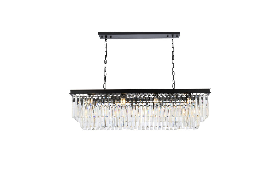 Elegant Lighting 1232D50MB/RC 12 Light Chandelier, Matte Black