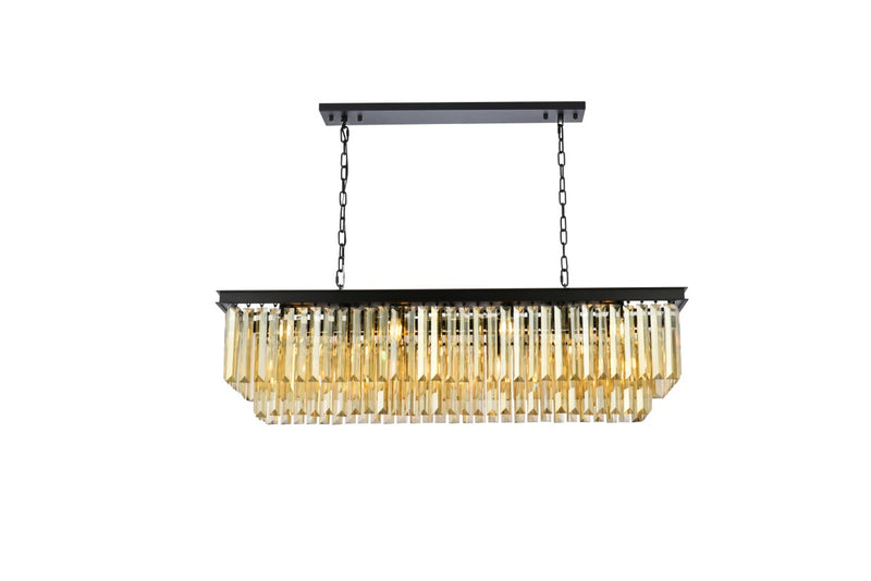 Elegant Lighting 1232D50MB-GT/RC 12 Light Chandelier, Matte Black