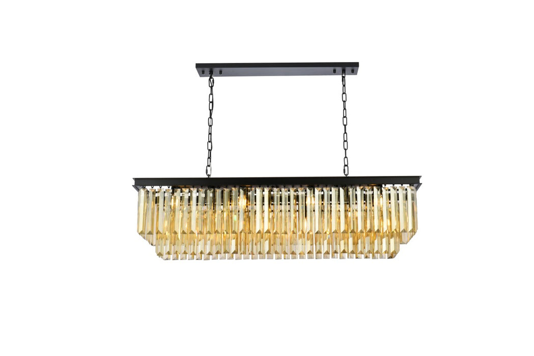 Elegant Lighting 1232D50MB-GT/RC 12 Light Chandelier, Matte Black