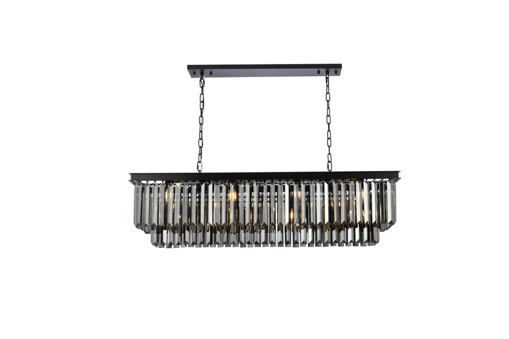 Elegant Lighting 1232D50MB-SS/RC 12 Light Chandelier, Matte Black