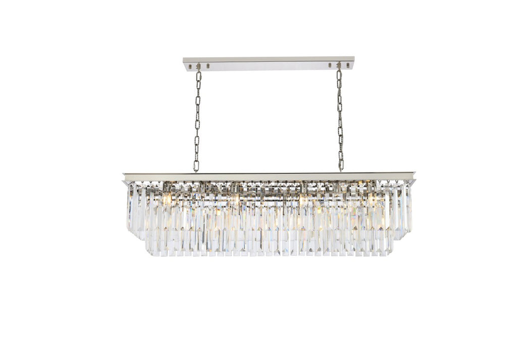 Elegant Lighting 1232D50PN/RC 12 Light Chandelier, Polished Nickel