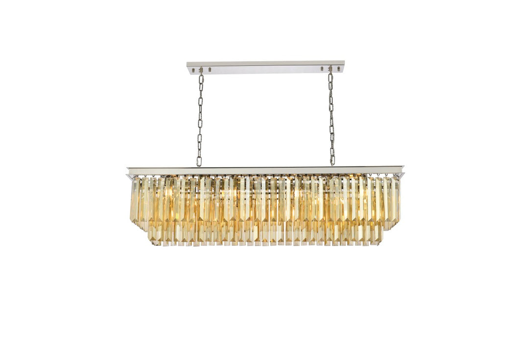 Elegant Lighting 1232D50PN-GT/RC 12 Light Chandelier, Polished Nickel