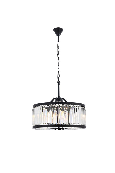 Elegant Lighting 1233D28MB/RC Eight Light Chandelier, Matte Black