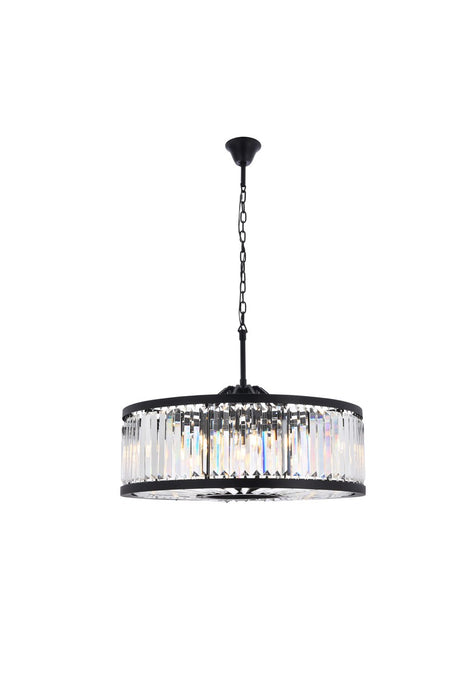 Elegant Lighting 1233D35MB/RC Ten Light Chandelier, Matte Black