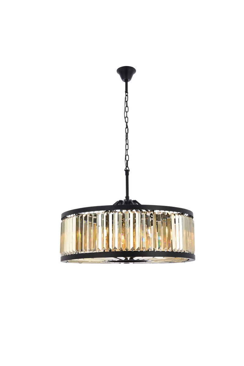 Elegant Lighting 1233D35MB-GT/RC Ten Light Chandelier, Matte Black