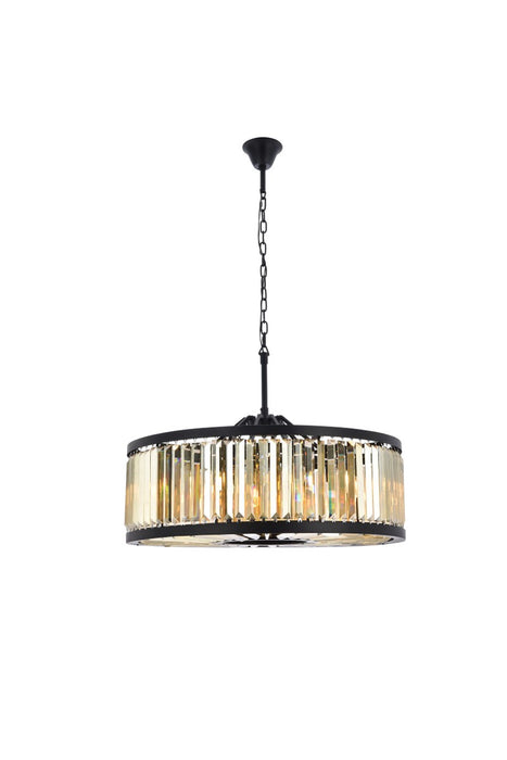 Elegant Lighting 1233D35MB-GT/RC Ten Light Chandelier, Matte Black
