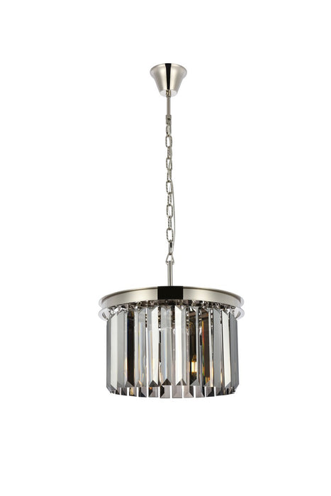 Elegant Lighting 1238D16PN-SS/RC Three Light Pendant, Polished Nickel
