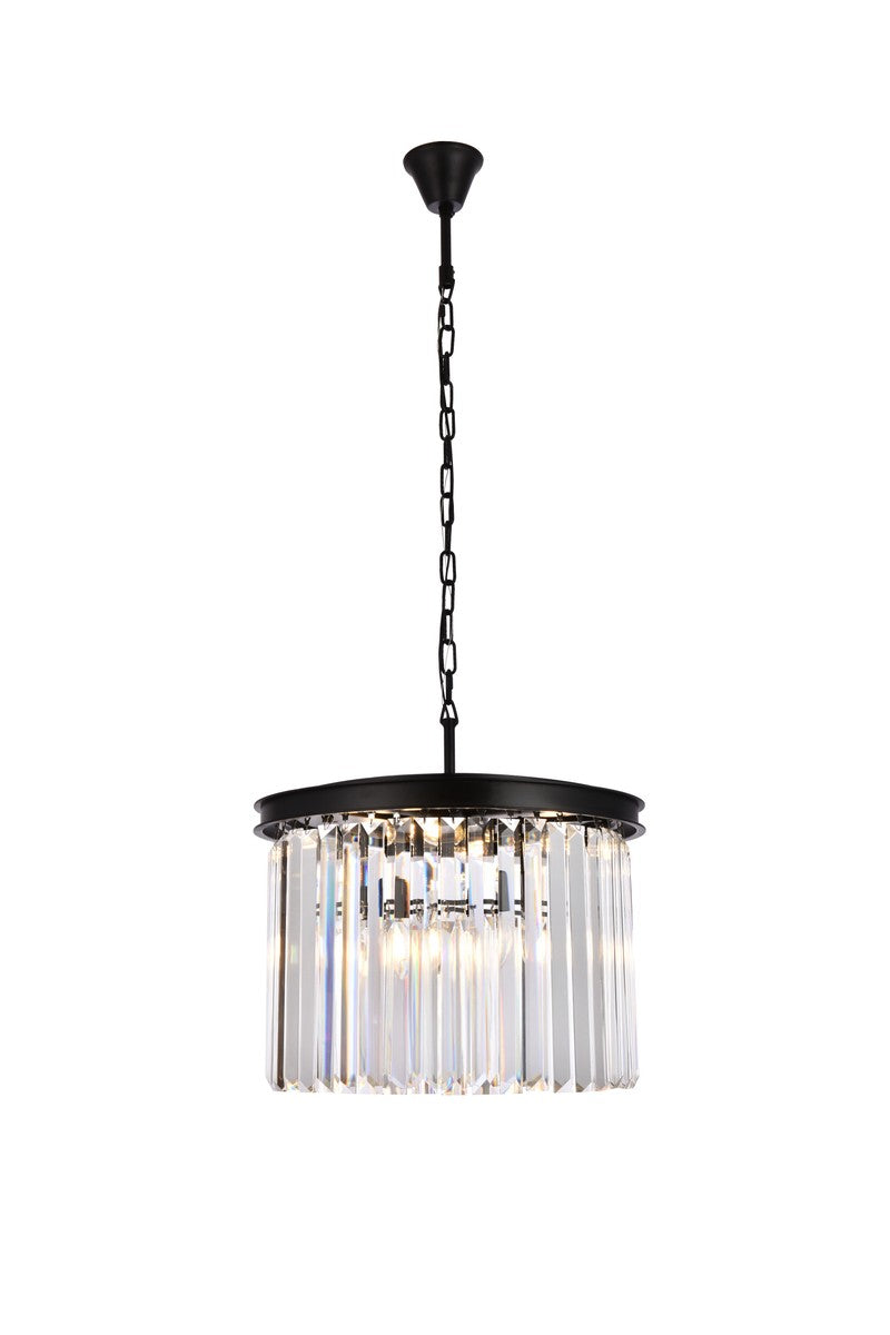 Elegant Lighting 1238D20MB/RC Six Light Pendant, Matte Black