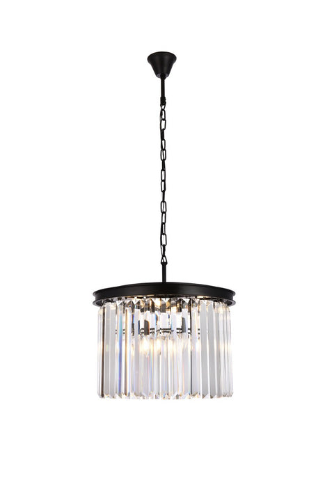 Elegant Lighting 1238D20MB/RC Six Light Pendant, Matte Black