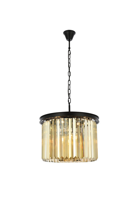 Elegant Lighting 1238D20MB-GT/RC Six Light Pendant, Matte Black