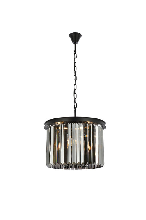 Elegant Lighting 1238D20MB-SS/RC Six Light Pendant, Matte Black