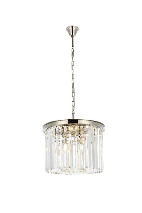 Elegant Lighting 1238D20PN/RC Six Light Pendant, Polished Nickel