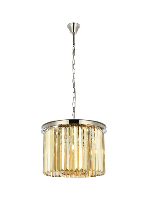 Elegant Lighting 1238D20PN-GT/RC Six Light Pendant, Polished Nickel