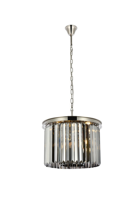 Elegant Lighting 1238D20PN-SS/RC Six Light Pendant, Polished Nickel