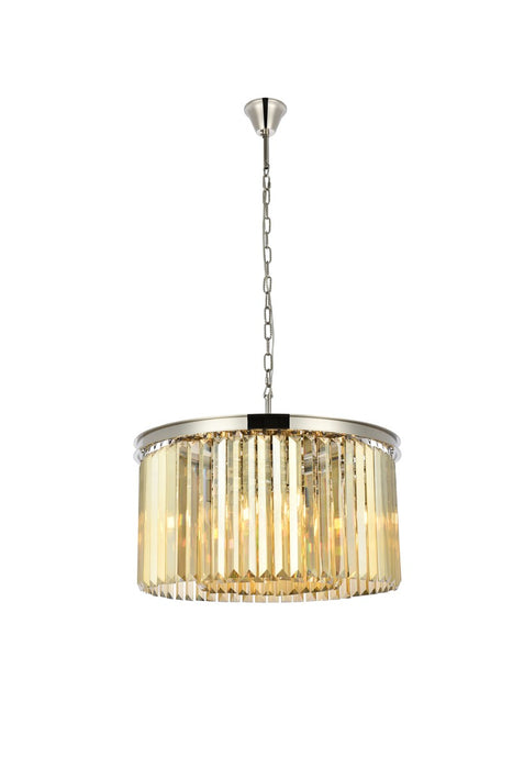 Elegant Lighting 1238D26PN-GT/RC Eight Light Chandelier, Polished Nickel