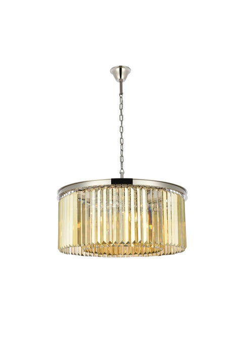 Elegant Lighting 1238D31PN-GT/RC Eight Light Chandelier, Polished Nickel