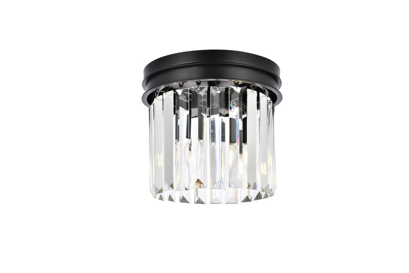 Elegant Lighting 1238F12MB/RC Three Light Flush Mount, Matte Black