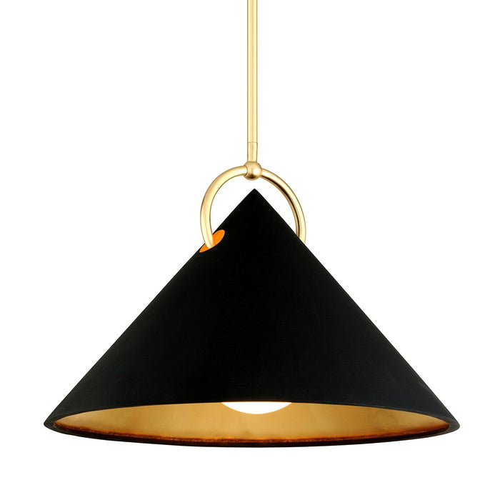 Corbett Lighting 289-42-GL/SBK One Light Pendant, Gold Leaf/Soft Black Combo