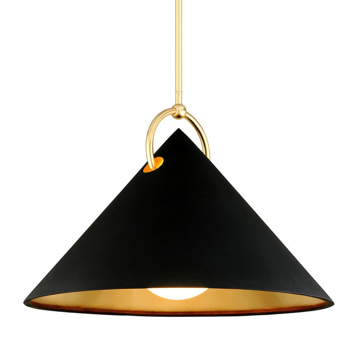 Corbett Lighting 289-43-GL/SBK One Light Pendant, Gold Leaf