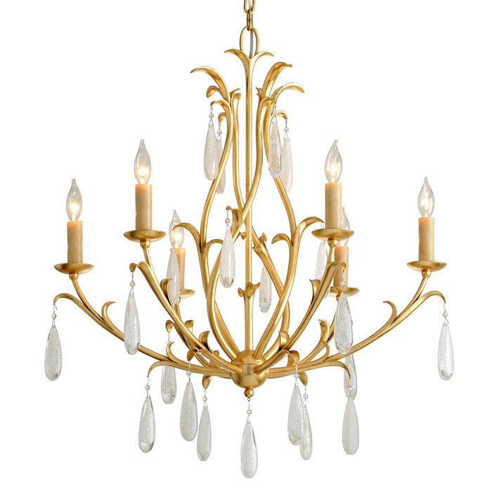 Corbett Lighting 293-06-GL Six Light Chandelier, Gold Leaf