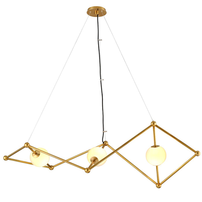 Corbett Lighting 298-53 Three Light Linear, Vintage Brass