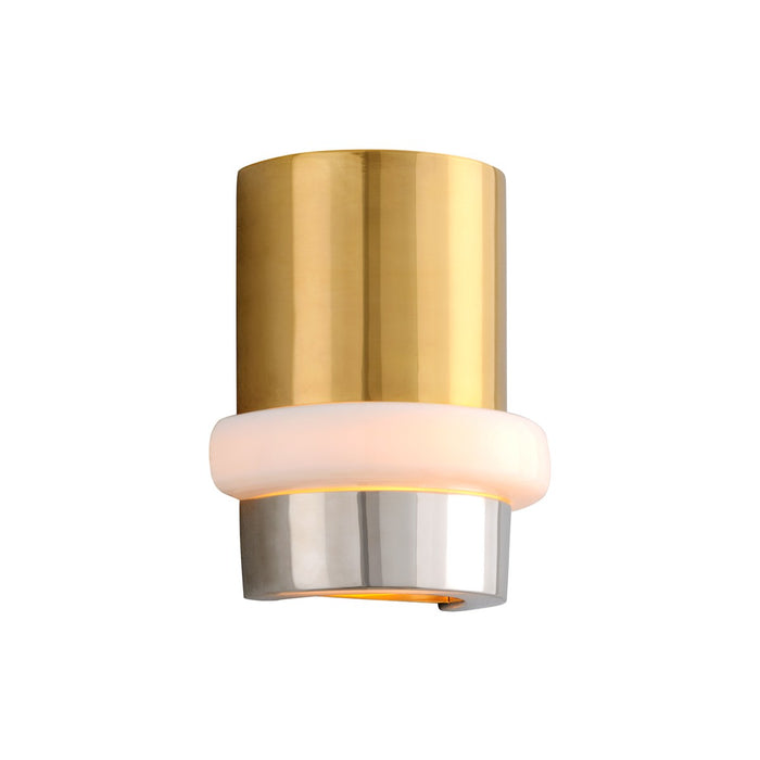 Corbett Lighting 300-11 One Light Wall Sconce, Vintage Polished Brass And Nickel