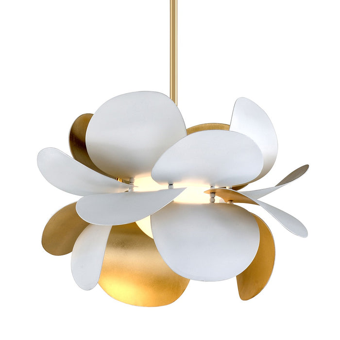 Corbett Lighting 314-41-GL/SWH One Light Chandelier, Gold Leaf/Soft White Combo