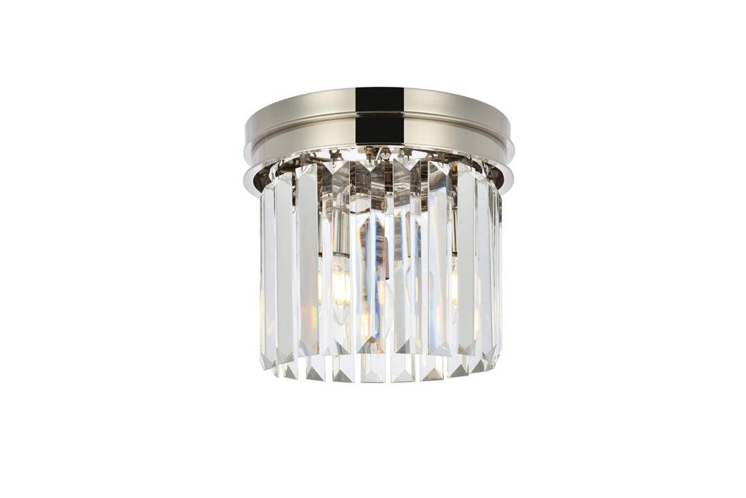 Elegant Lighting 1238F12PN/RC Three Light Flush Mount, Polished Nickel