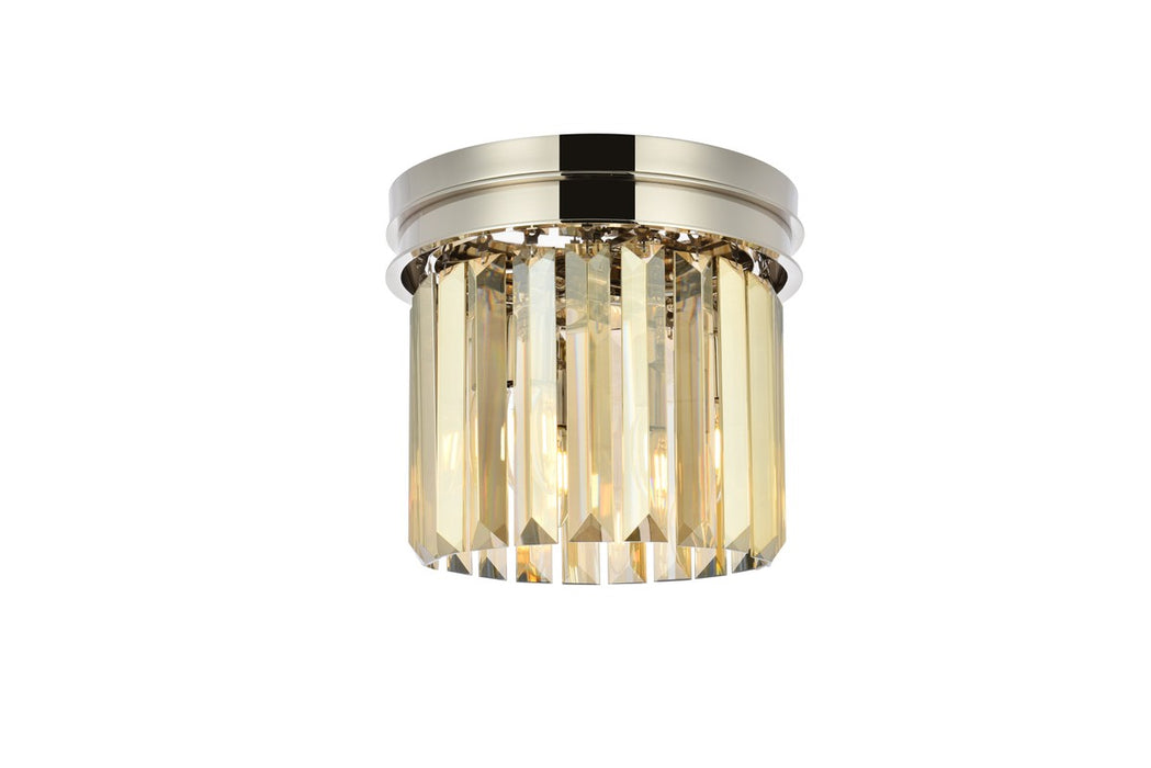 Elegant Lighting 1238F12PN-GT/RC Three Light Flush Mount, Polished Nickel
