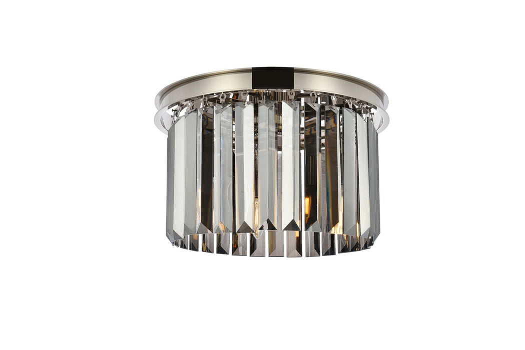 Elegant Lighting 1238F16PN-SS/RC Three Light Flush Mount, Polished Nickel