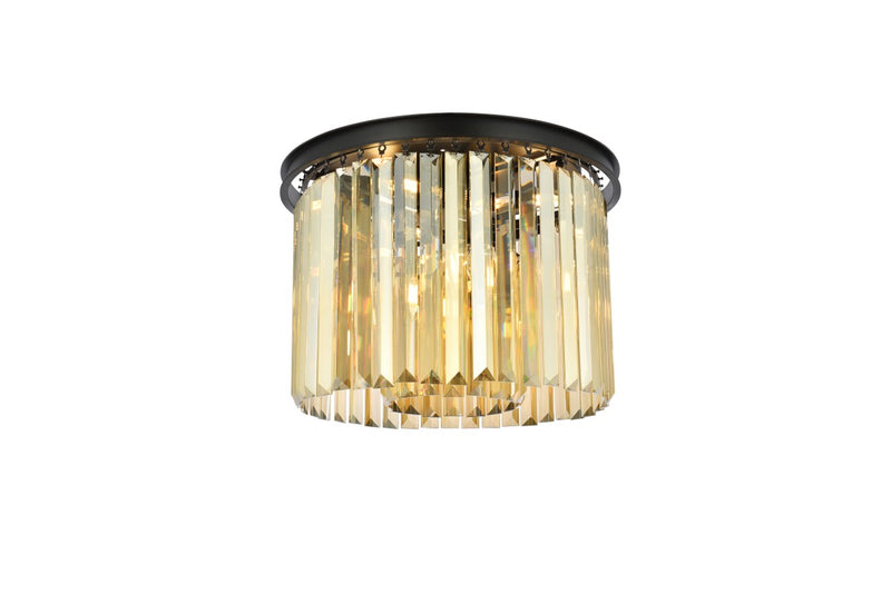 Elegant Lighting 1238F20MB-GT/RC Six Light Flush Mount, Matte Black