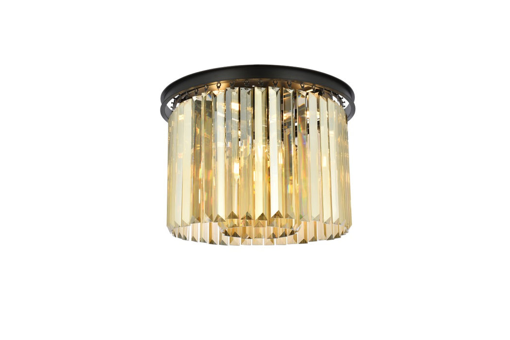 Elegant Lighting 1238F20MB-GT/RC Six Light Flush Mount, Matte Black