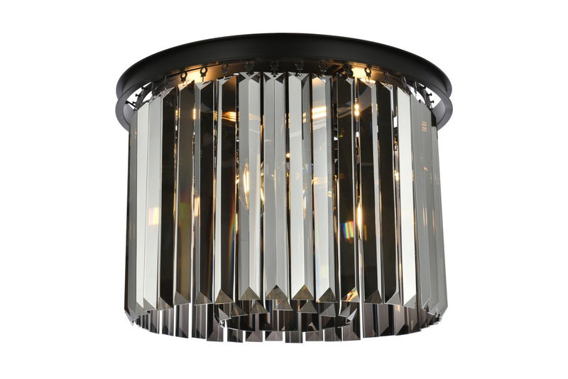 Elegant Lighting 1238F20MB-SS/RC Six Light Flush Mount, Matte Black