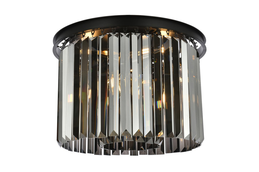 Elegant Lighting 1238F20MB-SS/RC Six Light Flush Mount, Matte Black