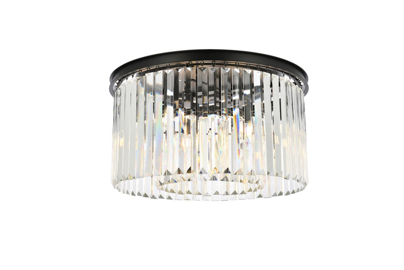 Elegant Lighting 1238F26MB/RC Eight Light Flush Mount, Matte Black