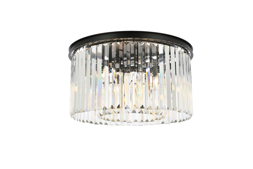 Elegant Lighting 1238F26MB/RC Eight Light Flush Mount, Matte Black