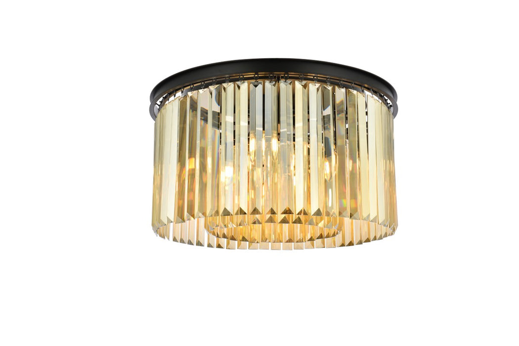 Elegant Lighting 1238F26MB-GT/RC Eight Light Flush Mount, Matte Black