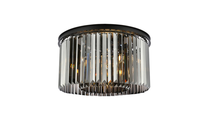 Elegant Lighting 1238F26MB-SS/RC Eight Light Flush Mount, Matte Black