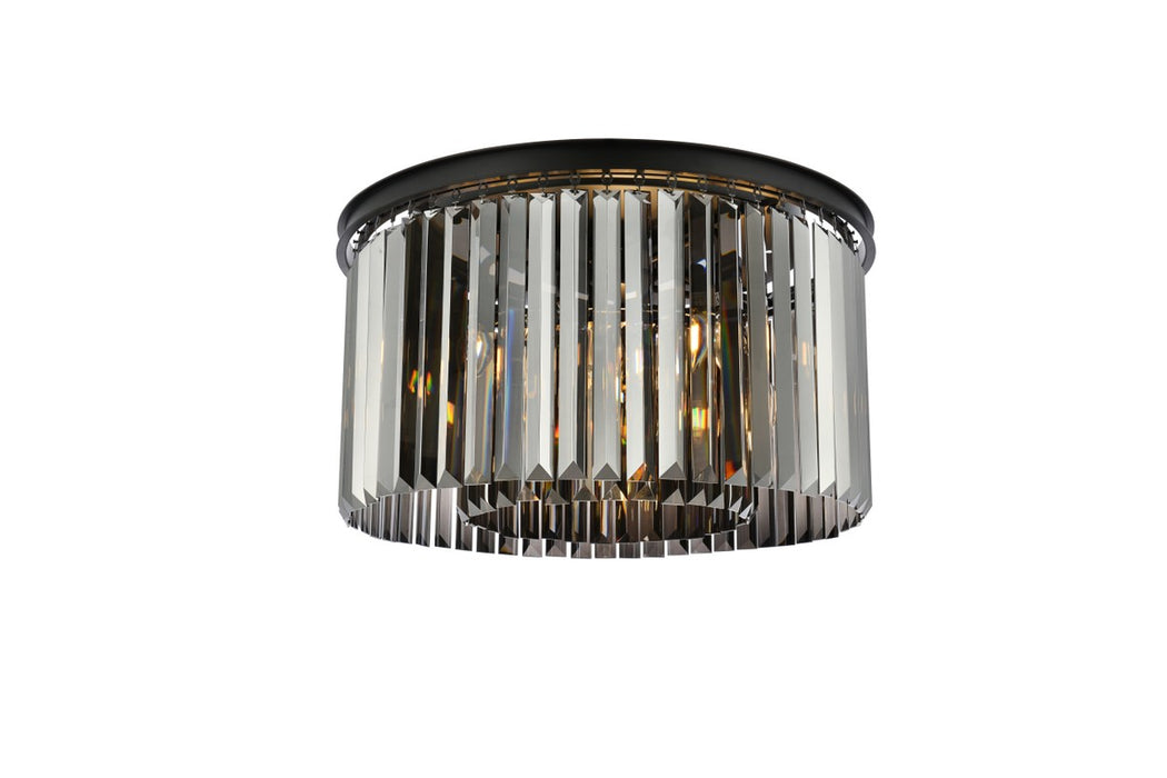 Elegant Lighting 1238F26MB-SS/RC Eight Light Flush Mount, Matte Black