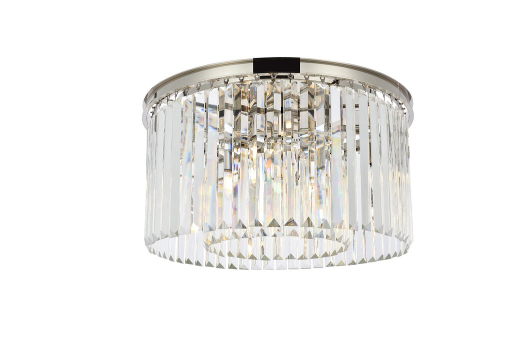 Elegant Lighting 1238F26PN/RC Eight Light Flush Mount, Polished Nickel