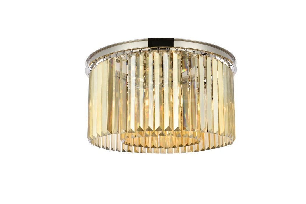Elegant Lighting 1238F26PN-GT/RC Eight Light Flush Mount, Polished Nickel